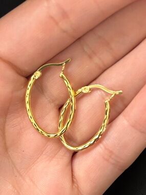 Gold plated Sterling Silver Hoops